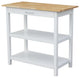 Kitchen Island With Solid Wood Top, White