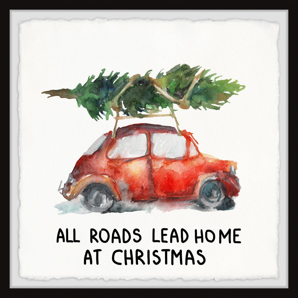 "Home at Christmas" Framed Painting Print, 18x18