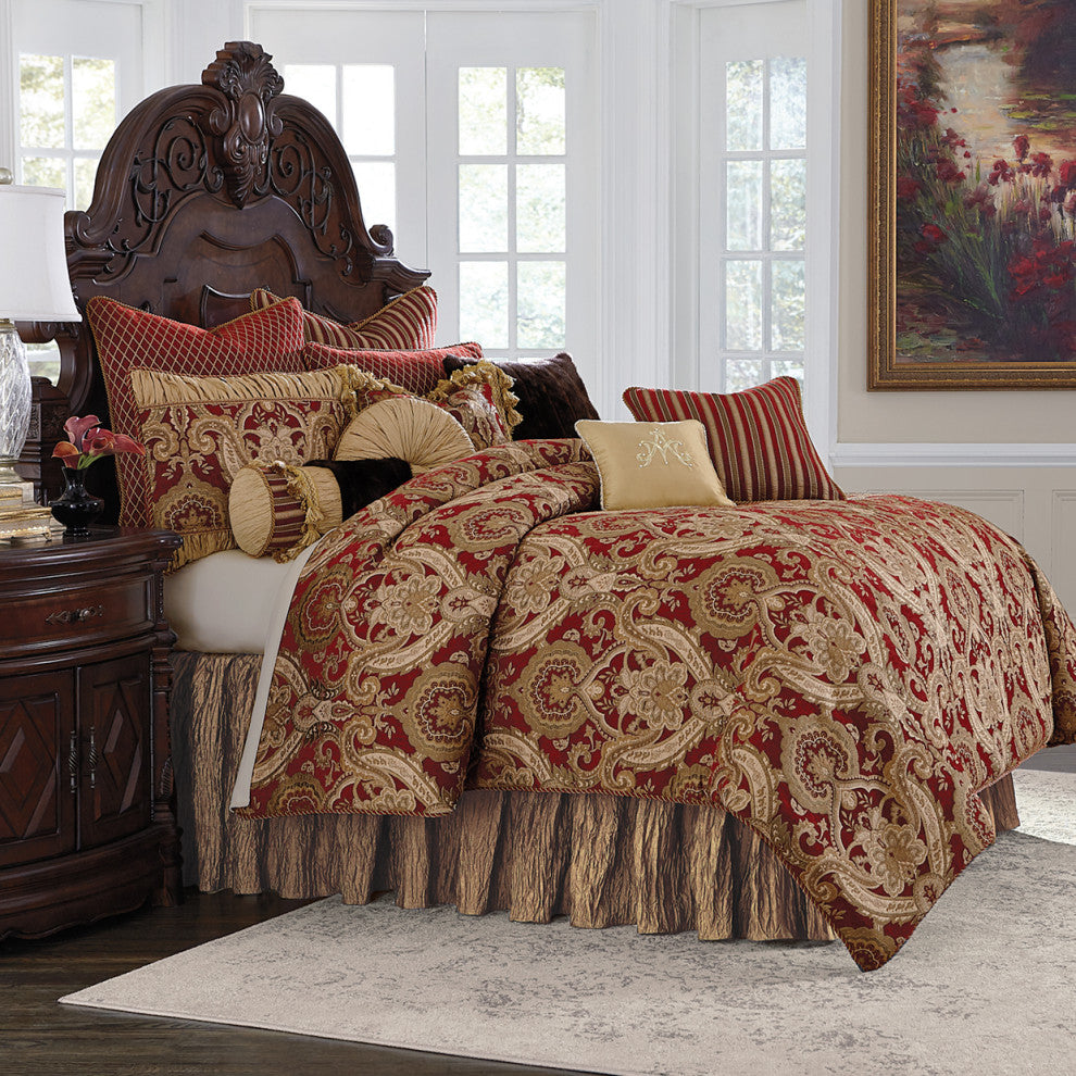 Lafayette 12-Piece Queen Comforter Set - Red