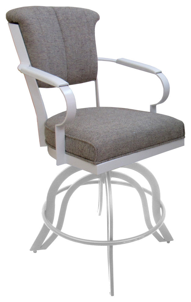 Miami Counter 26" or 30" Metal Bar Stool Wood Armrests - A Base, Portwood Ash -