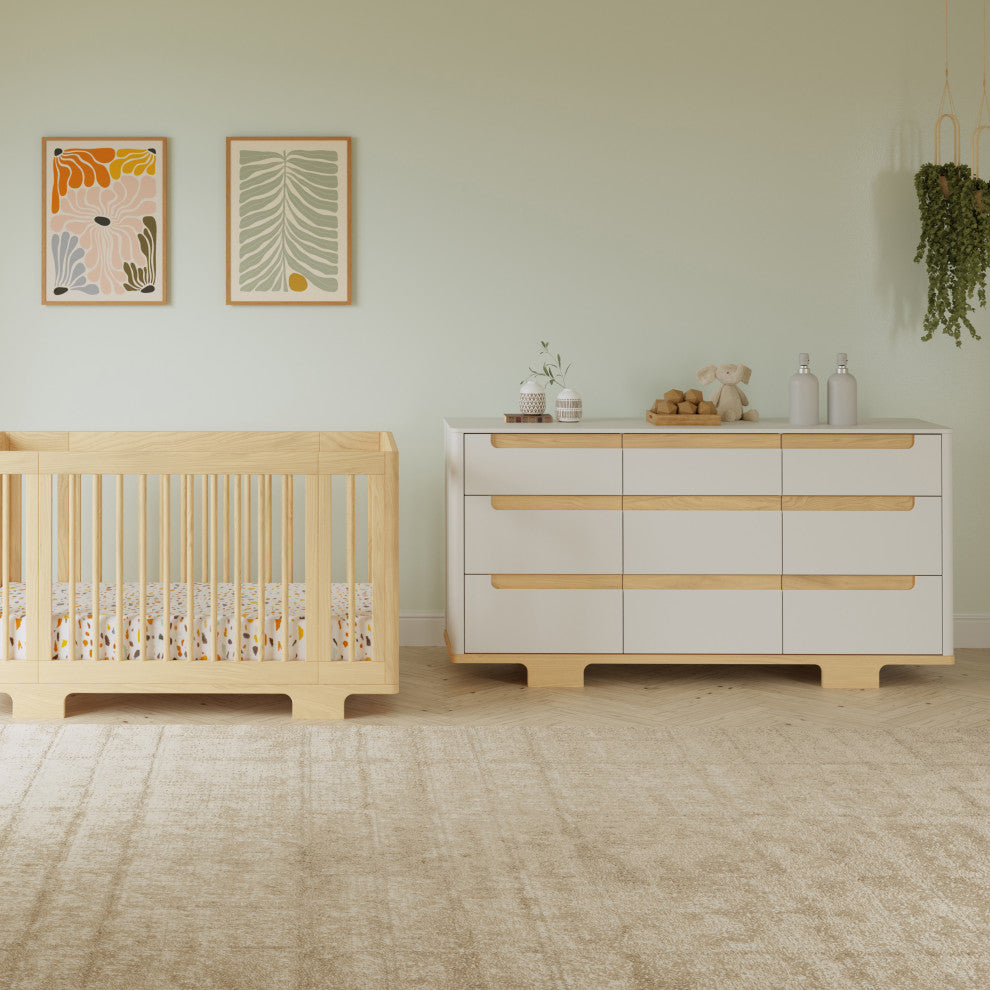 Yuzu 9-Drawer Assembled Dresser, White Natural