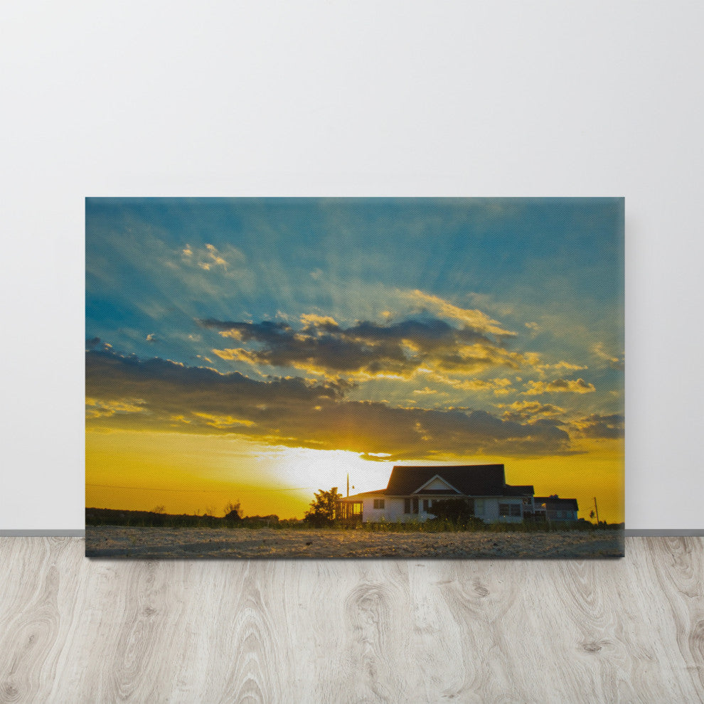 Sunset at Bowers Coastal Landscape Photo Canvas Wall Art Print, 24" X 36"