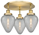 Innovations Geneseo 3 17.75" Flush Mount Brushed Brass