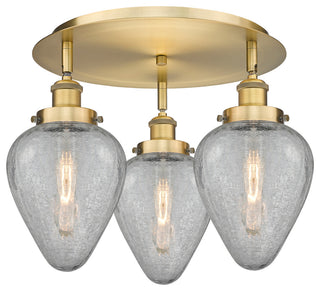 Innovations Geneseo 3 17.75" Flush Mount Brushed Brass