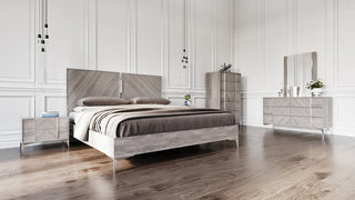 Nova Domus Alexa Italian Modern Gray Bed, Eastern King