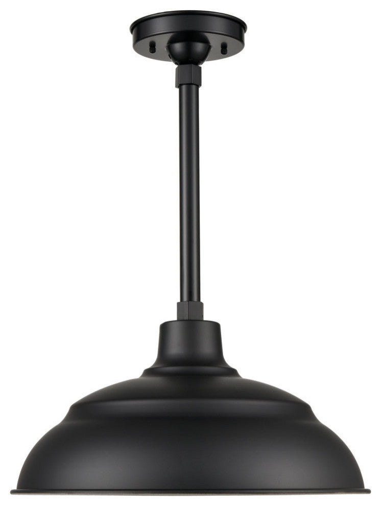 R Series Collection 1 Light 14" Satin Black RLM Warehouse Shade