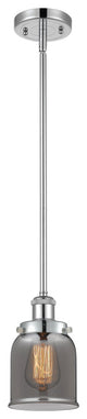 Small Bell 1-Light Pendant, Polished Chrome, Plated Smoke