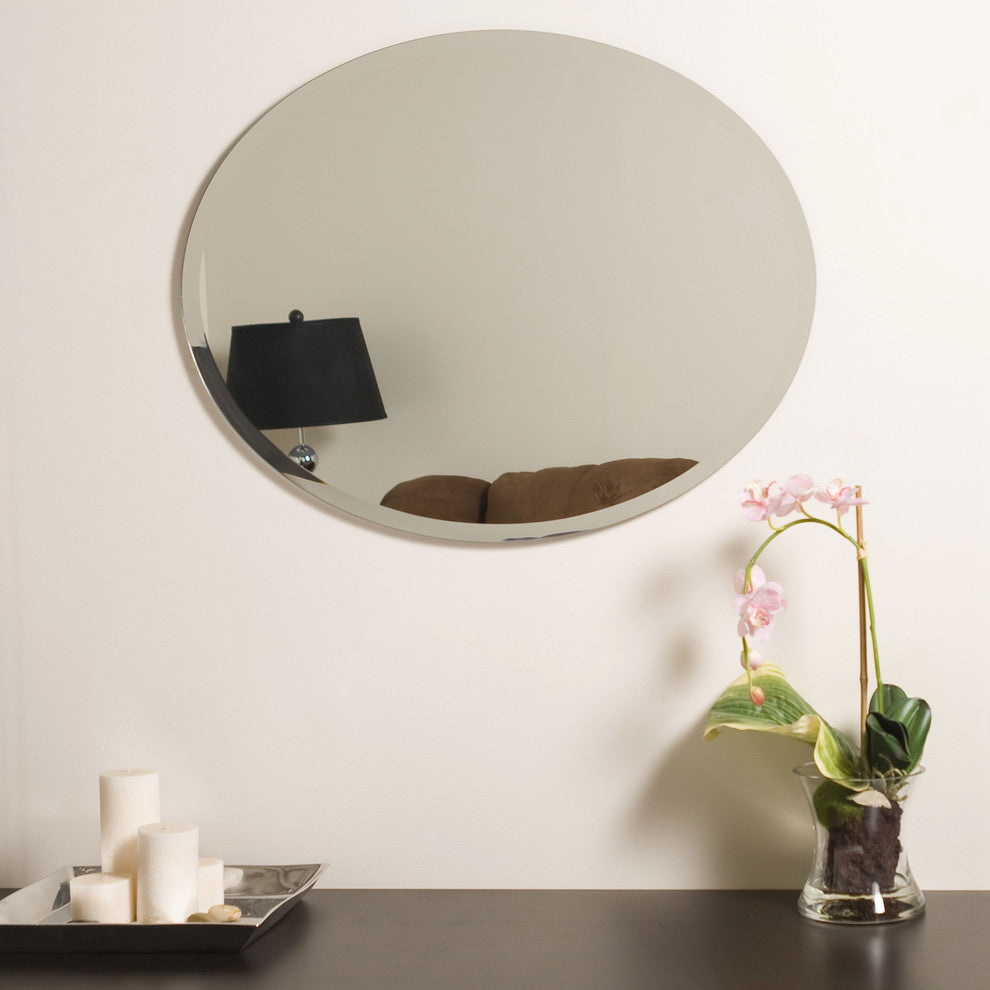 Odelia Oval Bevel Frameless Wall Mirror