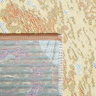 Safavieh Barbados Collection Indoor-Outdoor BAR555 Rug, Gold/Blue, 8' Square