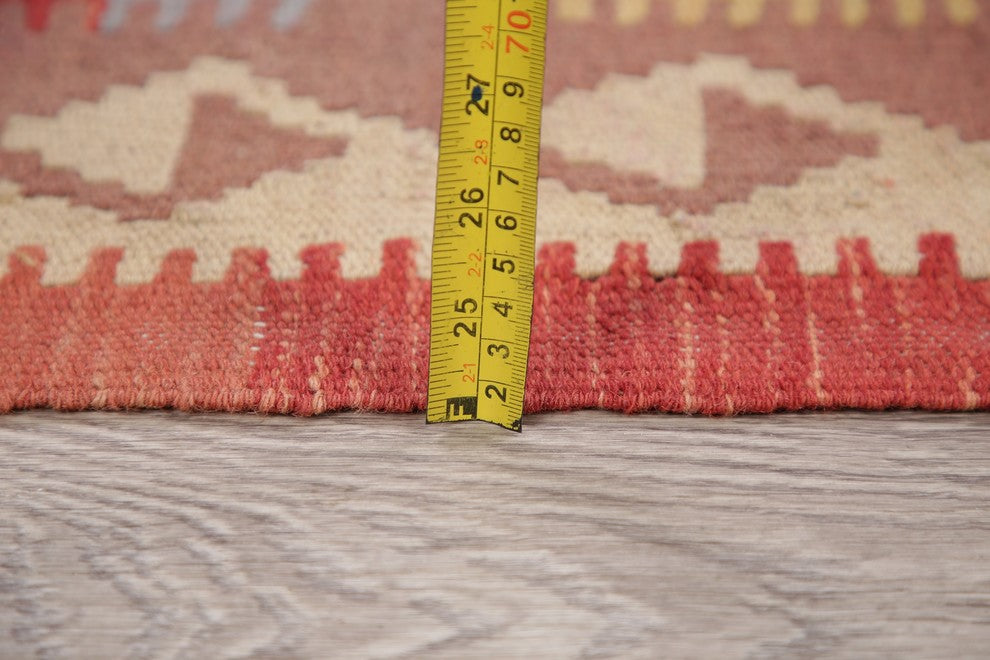 Kilim Turkish Flat-Woven Oriental Traditional Pure Wool Runner Rug, 8'3"X3'6"