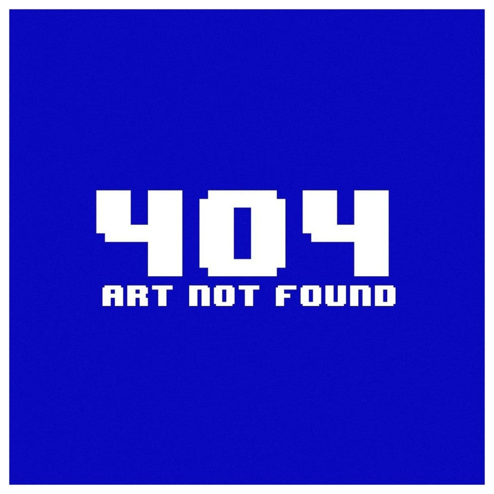 "Virtual Messages in the Real World - 404 Square Blue" Paper Art, 38"x38"