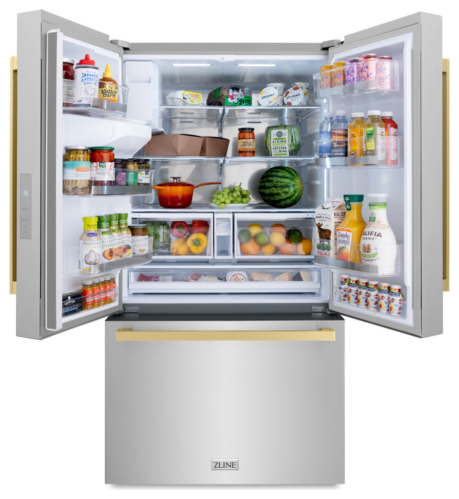 ZLINE 36" Standard Depth Refrigerator With Water, Stainless RSMZ-W-36-FCB