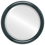 Pasadena Framed Round Mirror, Gloss Black, 19"x19"