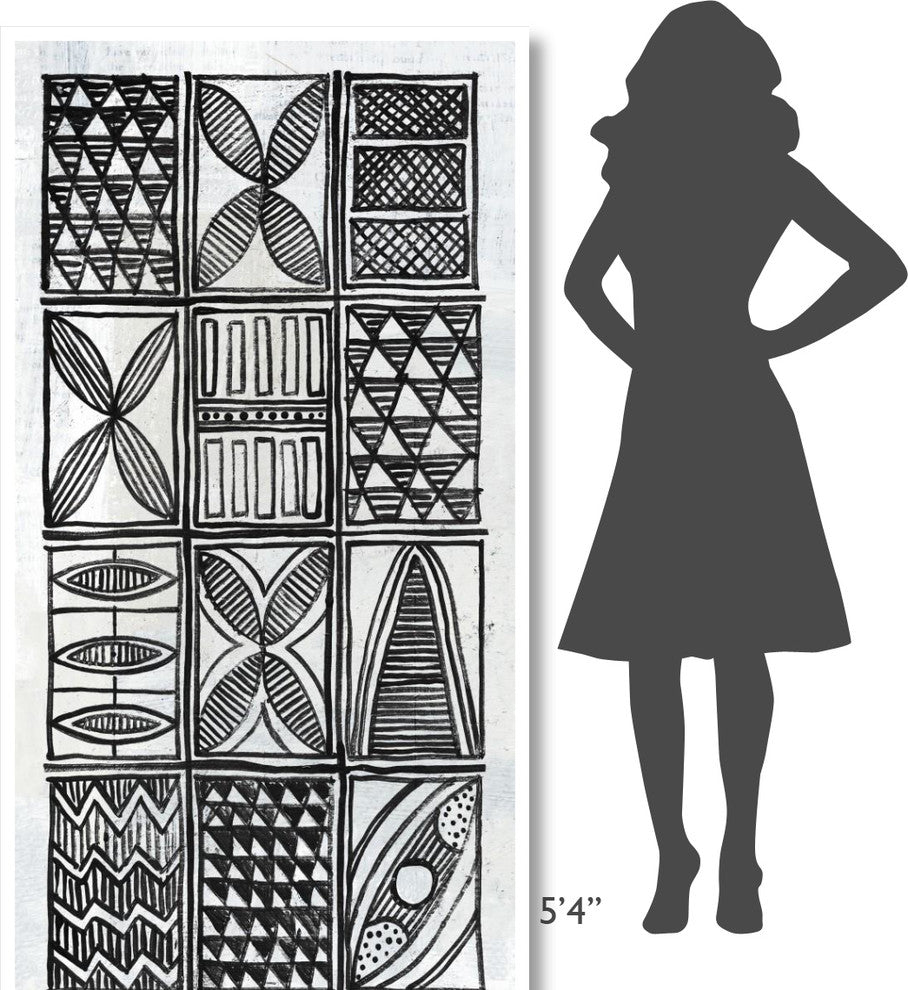 "Patterns of the Amazon V BW" Digital Paper Print by Kathrine Lovell, 38"x74"