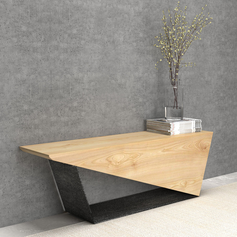 Rustic Wooden Bench 3-Person Seat Bench for Entryway with Metal