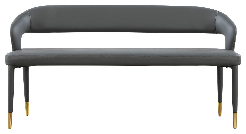 Destiny Upholstered Bench, Gray, Vegan Leather