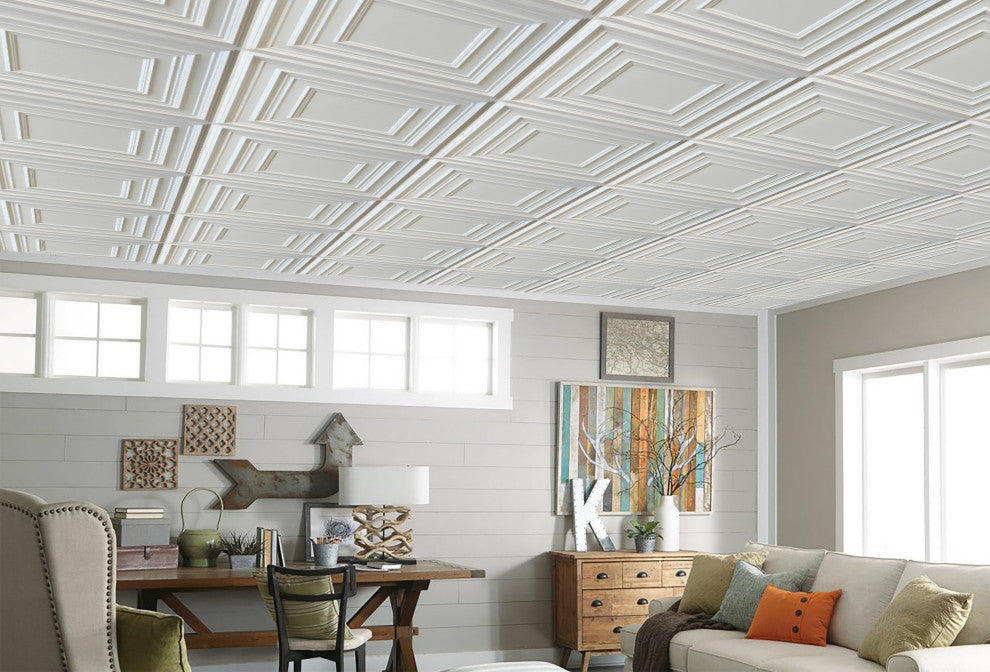 Silver 3D Ceiling Panels, 2'x2', 100 Sq Ft, Pack of 25