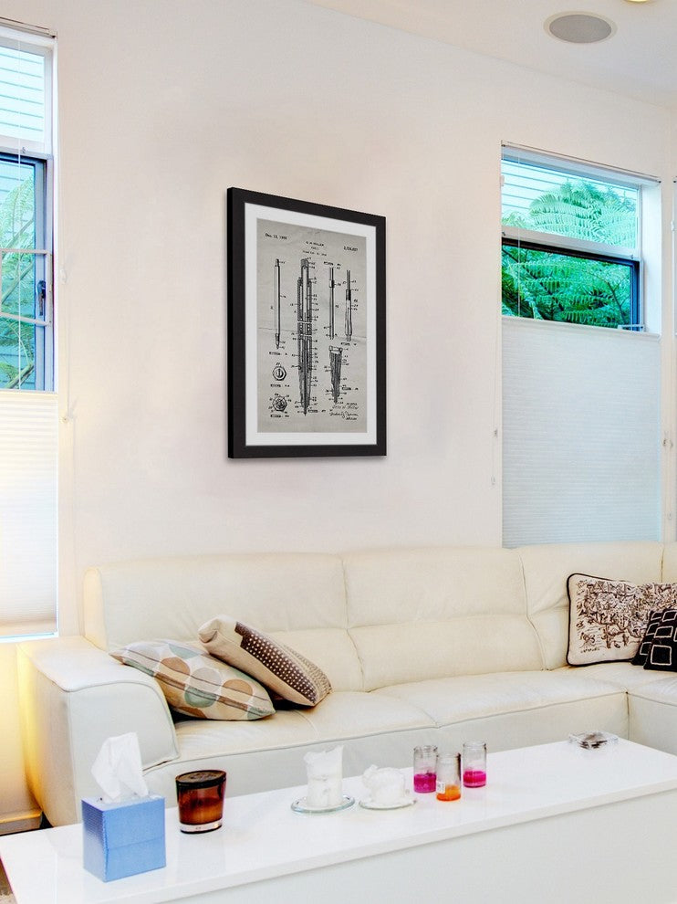"Pencil 1955 Old Paper" Framed Painting Print