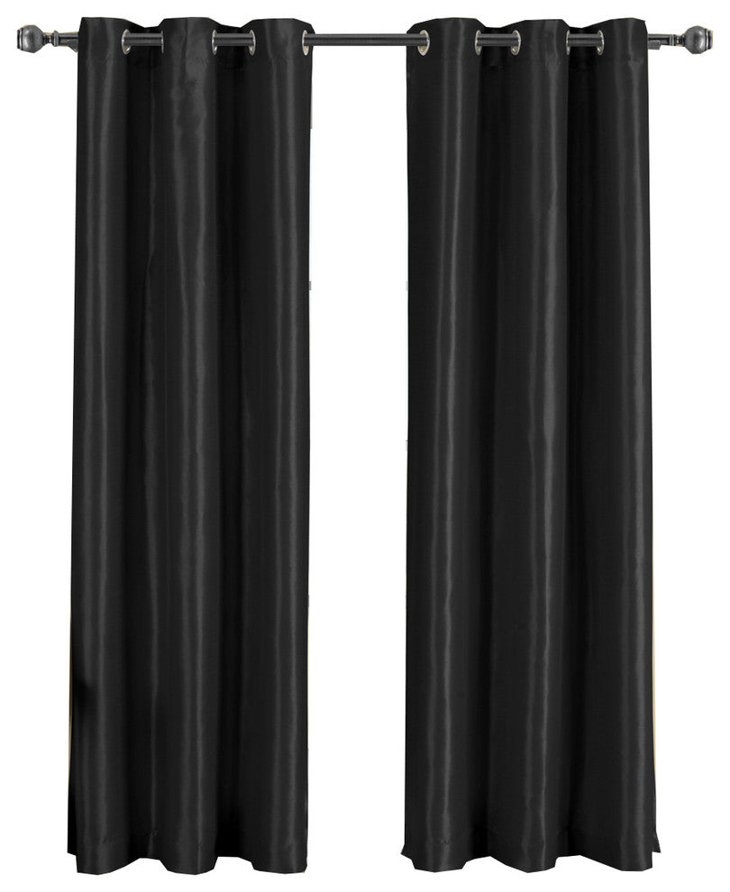 Single Soho Grommet Thermal insulated Blackout Panel, Black, 42"x108"