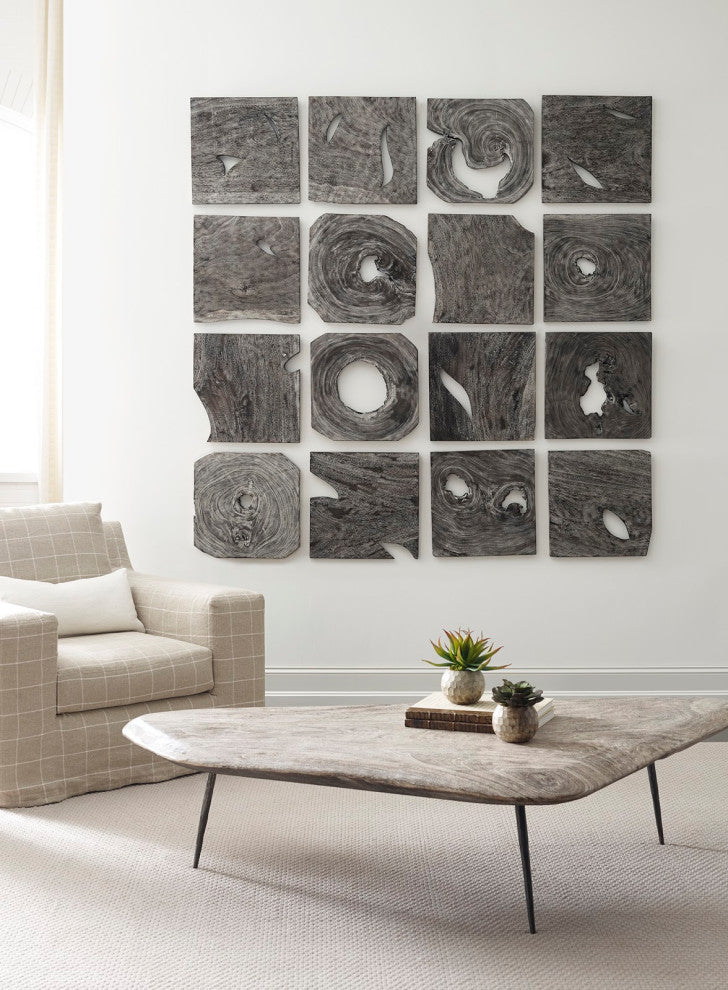Chamcha Wood Wall Tile, Gray Stone