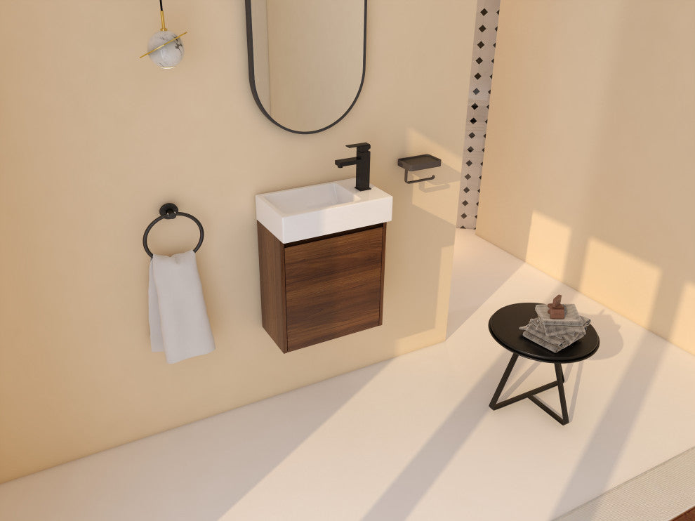 18" Sink Vanity, Plywood, Ceramic Top, No Faucet