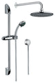 Chrome Shower System With Hand Shower With Sliding Rail, Showerhead, and Water C