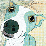 "Italian Greyhound" Art Print, 45x45 cm