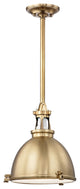 Hudson Valley Massena 1 Light Pendant 13.5"x15.5", Aged Brass, 4614-AGB
