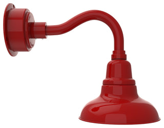 8in.  Red Gooseneck Barn Light with Chic Arm