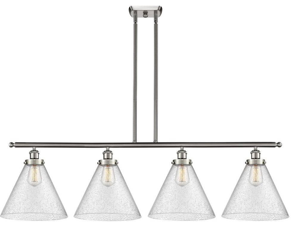 Innovations 916-4I-SN-G44-L Cone 12" 4 Light Island Light, Brushed Satin Nickel