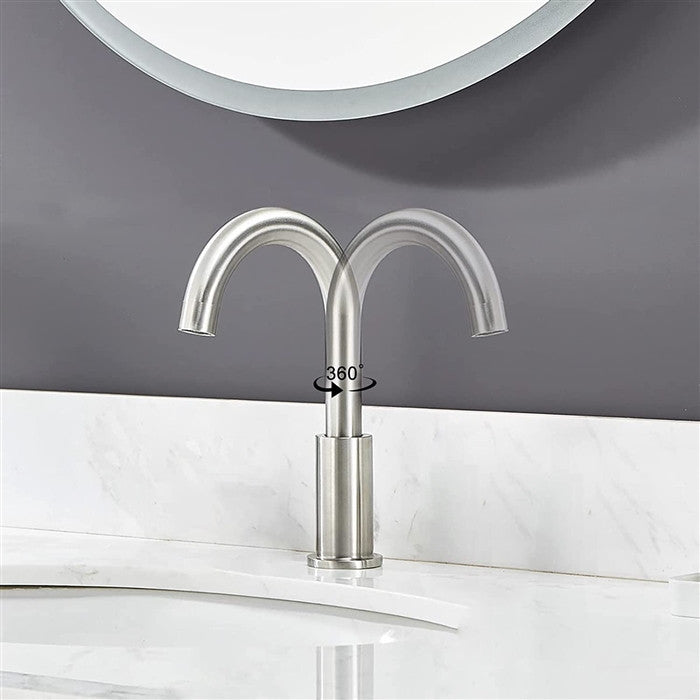 BathSelect Deck Mount Commercial Automatic Sensor Faucet Nickel