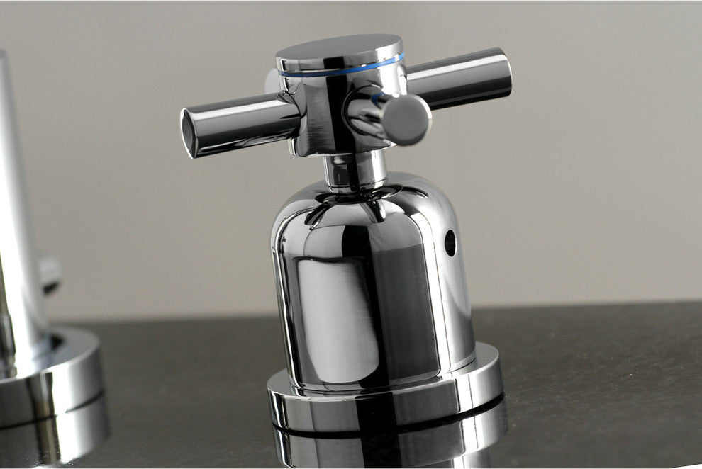 Fauceture Widespread Bathroom Faucet With Brass Pop-Up, Polished Chrome