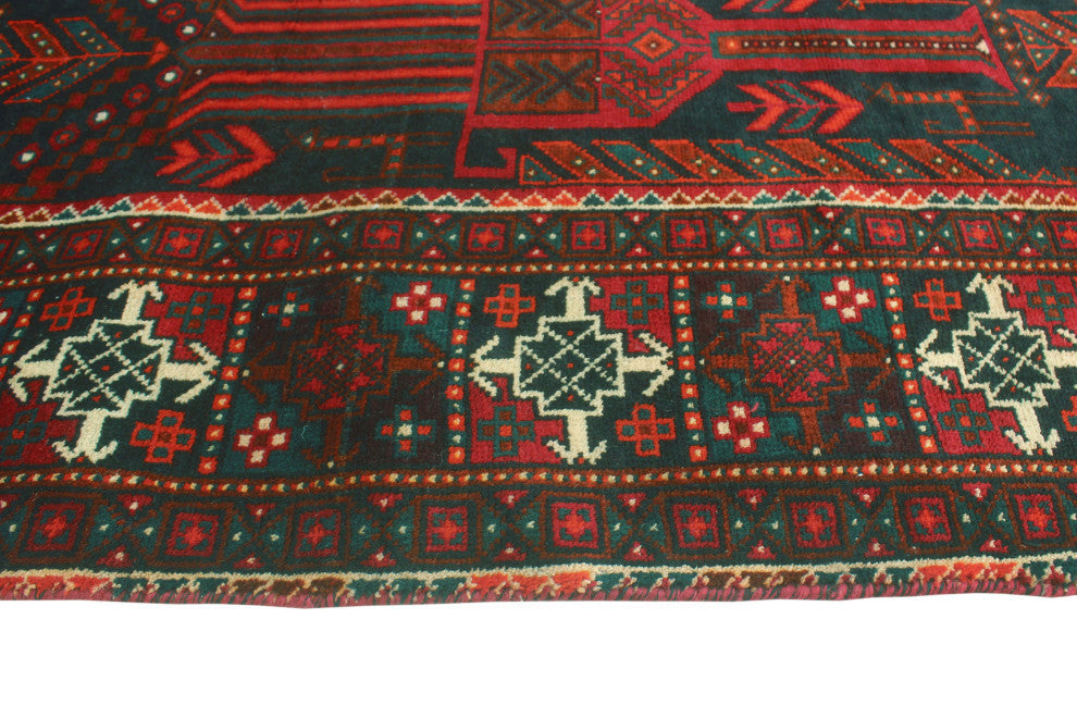 Vintage Distressed Adeleka Charcoal/Red Runner, 3'10x9'2