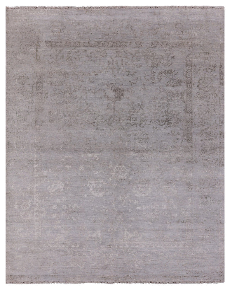 8' 1" X 10' 2" Persian Contemporary Wool and Silk Hand Knotted Area Rug Q3859
