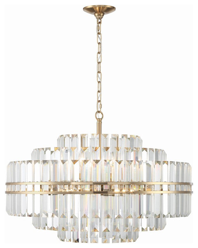CRYSTORAMA Hayes 16 Light Aged Brass Chandelier