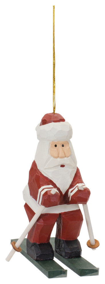 Santa on Skis Ornament, Set of 6