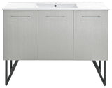 Annecy 48 Single, Brushed Grey, Two Doors, One Drawer, Bathroom Vanity