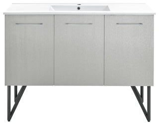 Annecy 48 Single, Brushed Grey, Two Doors, One Drawer, Bathroom Vanity