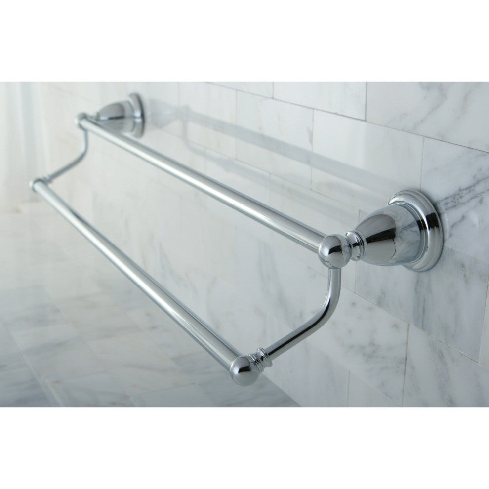 Kingston Brass 24" Dual Towel Bar, Polished Chrome