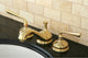 Kingston Brass Widespread Bathroom Faucet With Brass Pop-Up, Polished Brass
