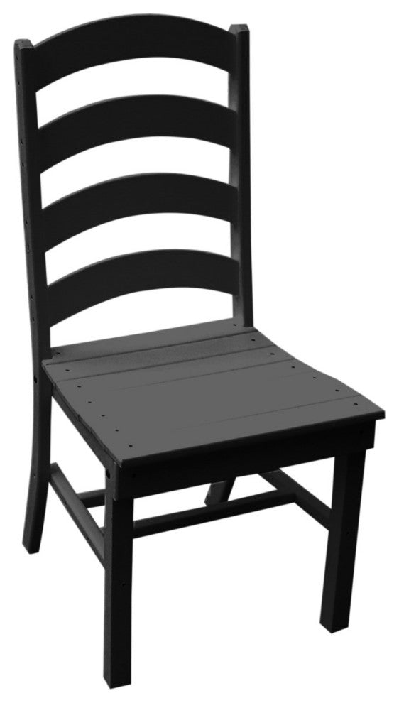 Poly Lumber Ladderback Dining Chair, Black