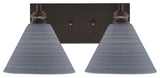 Edge 2-Light Bath Bar, Espresso Finish, 7" Gray Matrix Glass