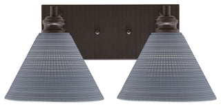 Edge 2-Light Bath Bar, Espresso Finish, 7" Gray Matrix Glass