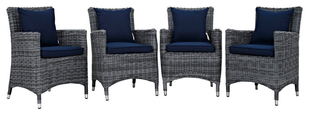 Summon 4-Piece Outdoor Patio Sunbrella Dining Set