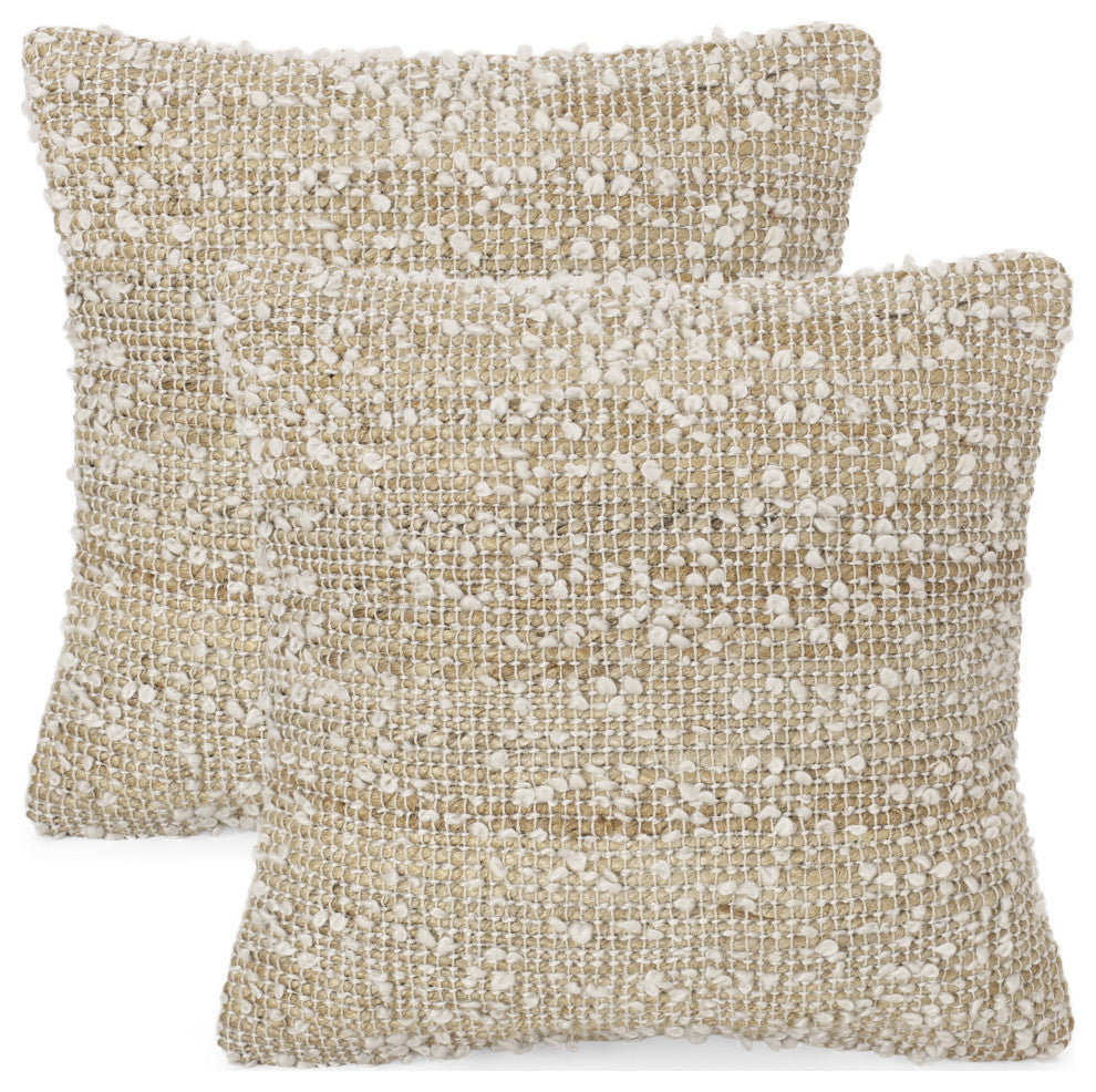 Susan Boho Handcrafted Fabric Throw Pillow, Set of 2