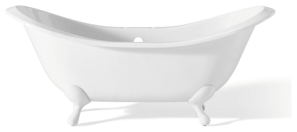 Cheviot Products Regency Cast Iron Bathtub With Faucet Holes, White