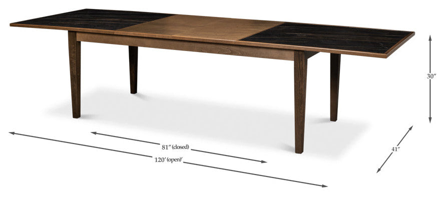 Butterfly Brown Extendable Dining Table Seats 10 People