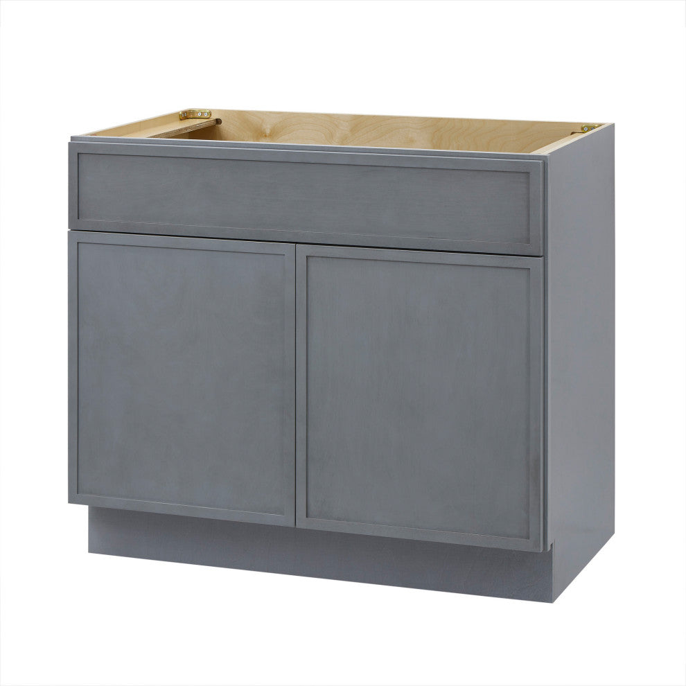 Vanity Art Birch Plywood Single Base Storage Cabinet, Smoky Gray, 36"