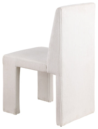 Benson Upholstered Dining Chair, Cream, Microsuede Corduroy