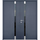 Front Exterior Prehung Steel Double Doors Cynex 6777 Grey -W72 x H80-LH-I